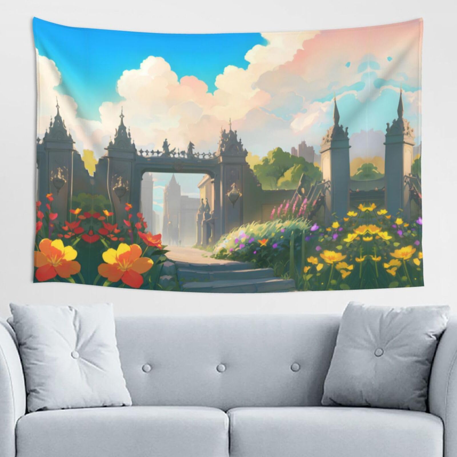 ZZYYDS Outside the Castle Gate Wall Decor Tapestry 60x40in, Wall Hanging, Home Decor, Dorm Decor, Porch Tapestry, etc.