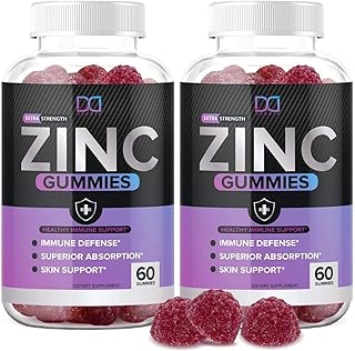 (120 Gummies) Zinc 50mg Supplements Chewable Gummies w Vitamin D3 Echinacea Vitamins for Adults Kids, Zinc Gummy for Immun...