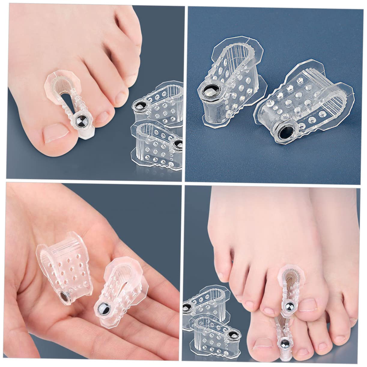PartyKindom 4 Pairs Magnetic Toe Separators for Toe Correctors for Women Men Comfortable Design for Foot Care