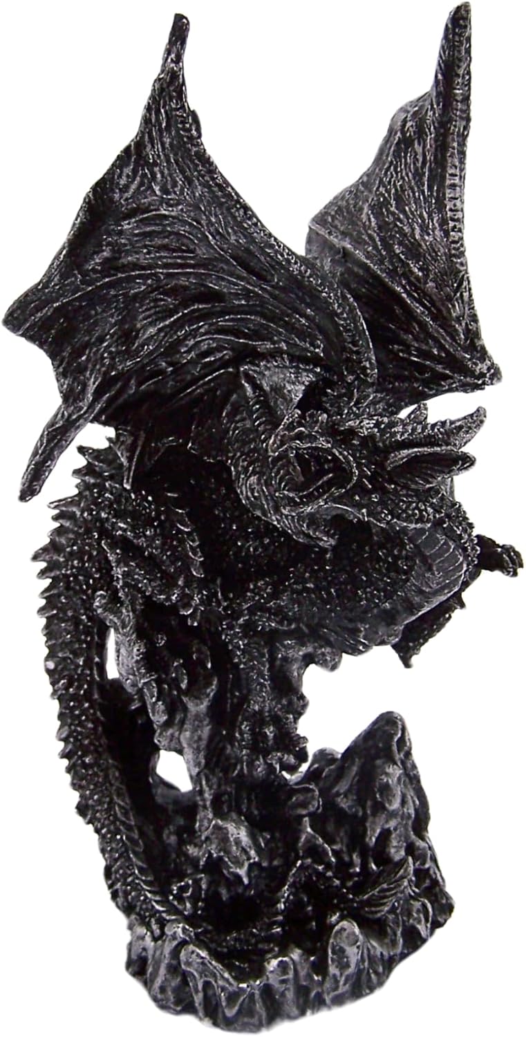 Wowser Gothic Decor- Crouching Gothic Dragon Figurine, Mythical Home & Office Decor, Freestanding Tabletop Decoration, Gift for Dragon Lovers, 9.5 Inches - Image 4