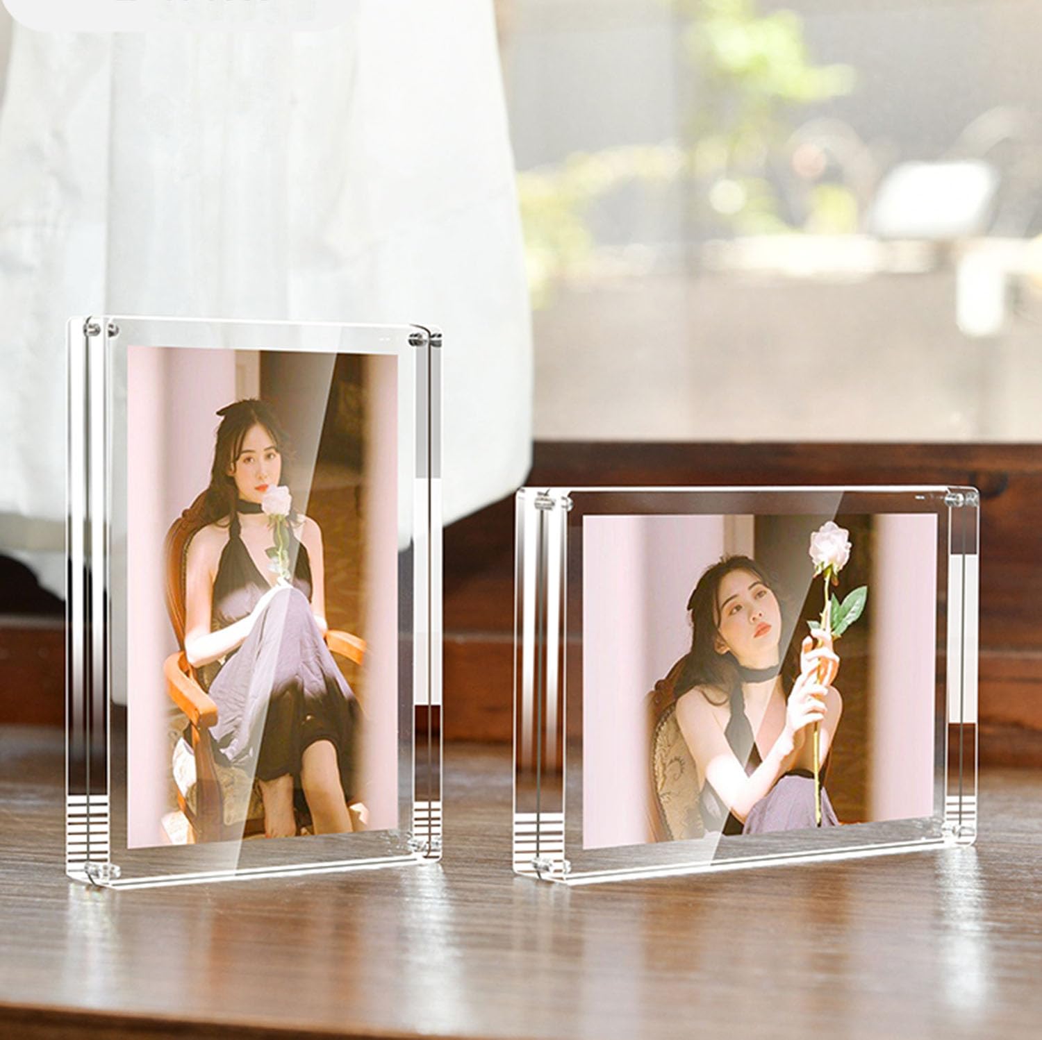 Amazon.co.jp: アクリルフォトフレーム 2L判 写真立て マグネット式