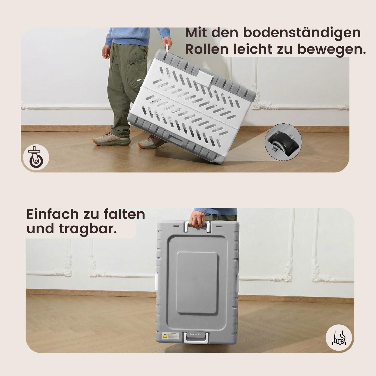 Gardner Pet faltbare Hundebox für große Hunde, Hundetransportbox, Montage ohne Werkzeug, Reisebox für Hunde mit 2 Rädern, leicht zu transportieren, platzsparend, Extra große Acryl-Hundebox, 92x58x66cm
