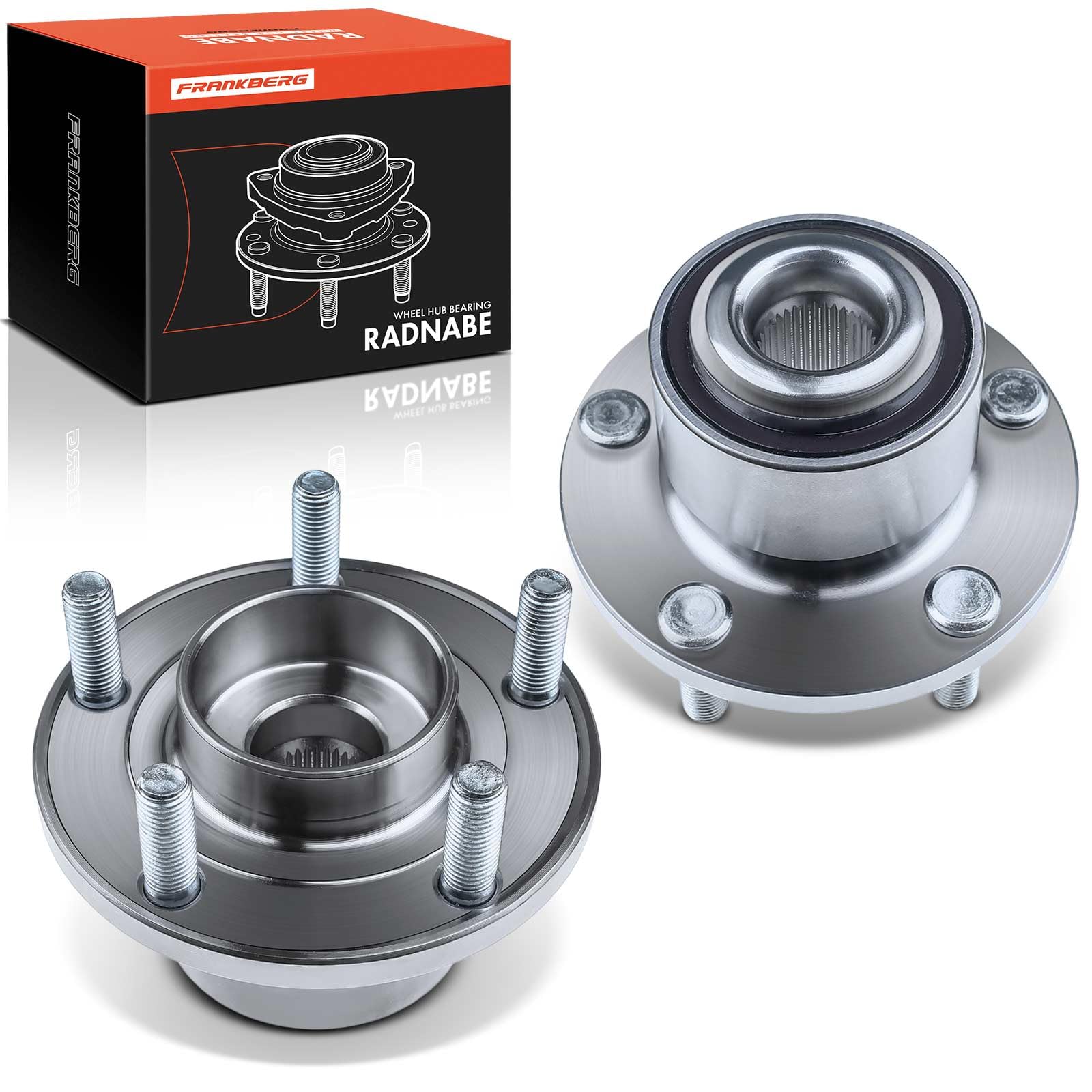 Frankberg Juego de 2 rodamientos de rueda delanteros con anillo magnético | 1471854, Al frente Con anillo magnético de Sensor de Velocidad de las Ruedas Sensor ABS rueda con brida ⌀131, 5