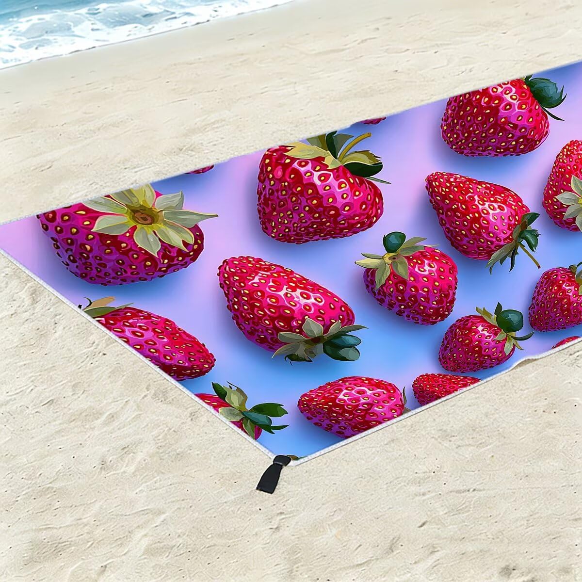 Telo Mare Microfibra, Telo Mare Grande 100x200cm 2 Pezzi, Asciugamano Palestra Donna Asciugatura Rapida, Antisabbia Asciugamano Microfibra, Leggero Asciugamani Palestra per Regalo (Fragola) -4256