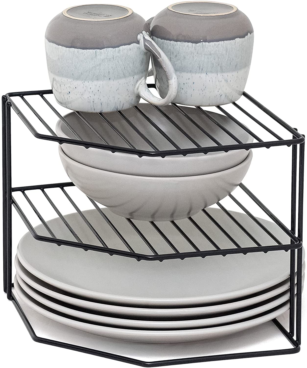 XIUWOO 3 Tier Plate Rack, Corner Add A Shelf Plate Rack, Kitchen Storage Idea, Cupboard Organiser