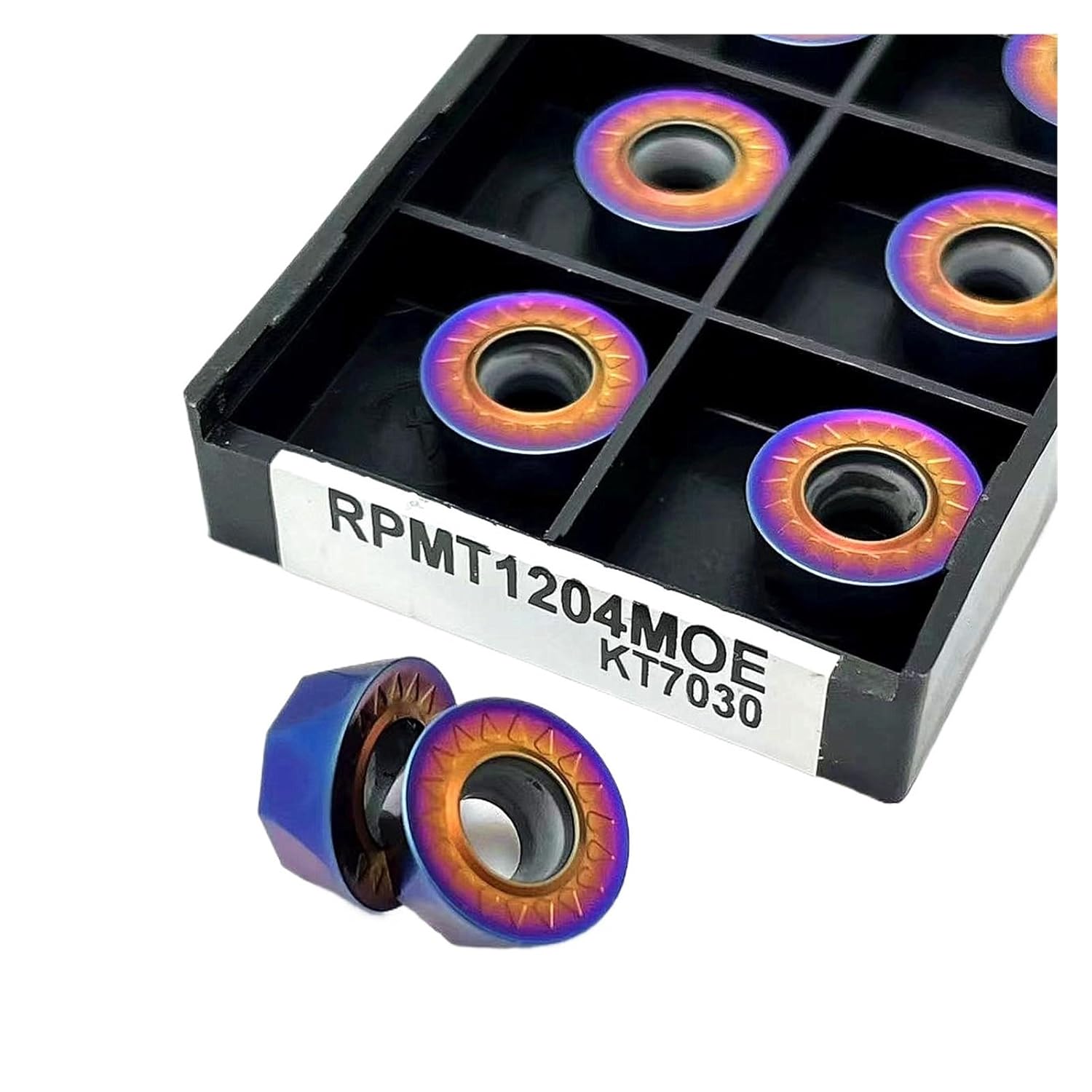 Carbide Turning Inserts 10PCS RPMT10T3MOE KT7030 RPMT1204MOE Round External Turning Tool Hard Alloy Indexable Milling Cutter Blade(RPMT1204MOE KT7030)