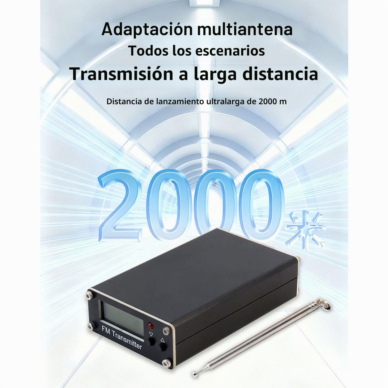 Jectse Módulo Transmisor FM Digital, Transmisor Estéreo FM 2000M 500mW, Conector de 3,5 Mm, Puerto USB C, para Estación de Radio Pequeña, Teléfono, PC, MP3 (Black)