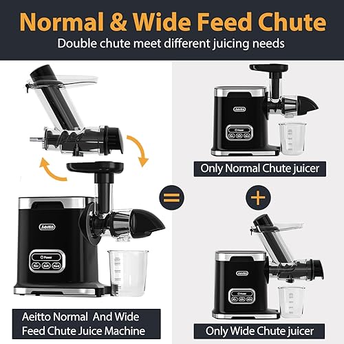 Miniatura 2 de Exprimidor de prensa en frío exprimidor masticador Aeitto máquinas exprimidoras con conducto de alimentación doble de 18 pulgadas  3 pulgadas