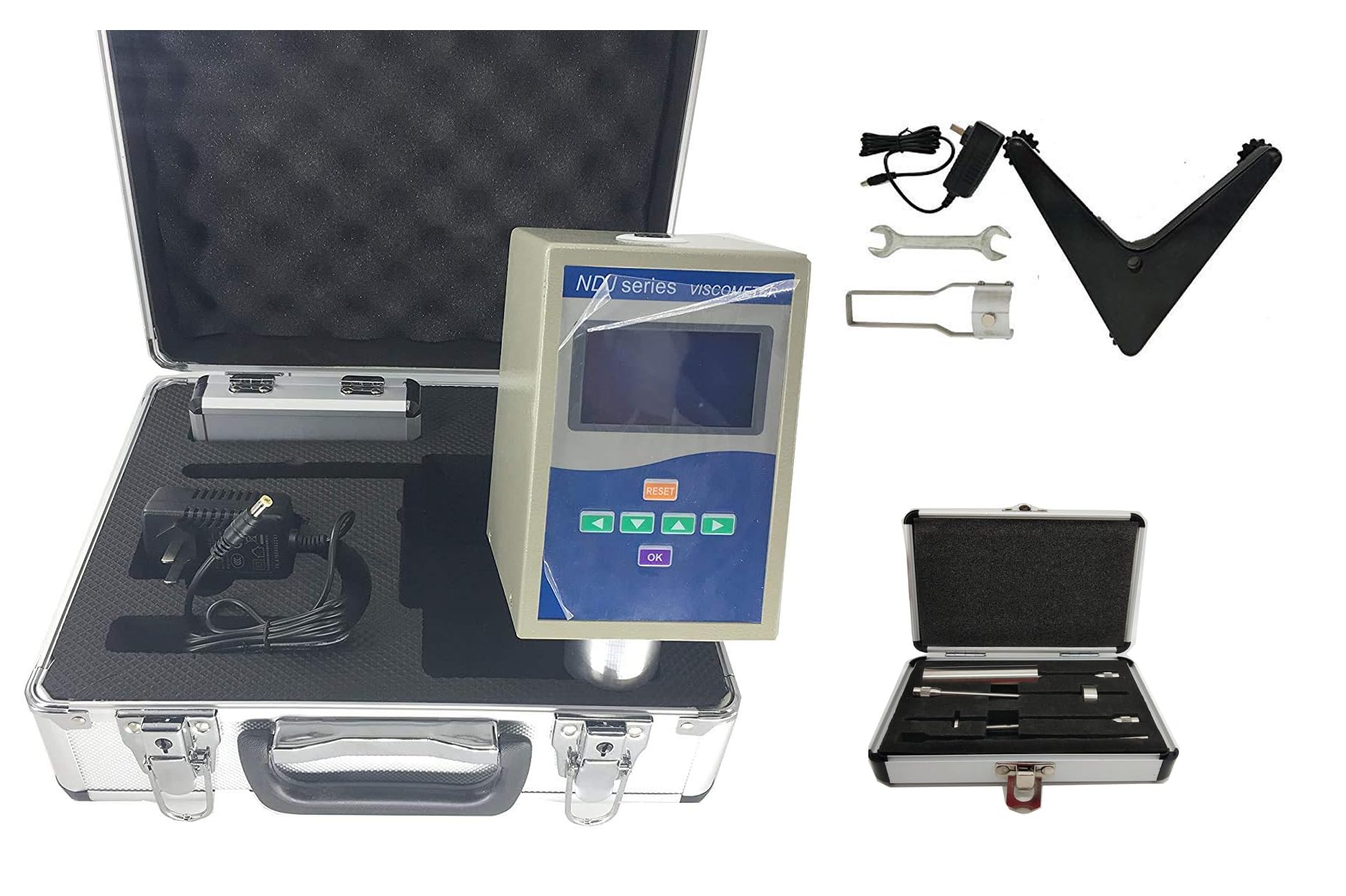 CNYST Viscosity Meter Digital Rotational Viscometer with Rotors #1#2#3#4 Measuring Range 1?1×10^5mPa.s Speed of Rotors 6 12 30 60r/min Widely Used in Oil Paints Plastics Food Paint Detergent Etc