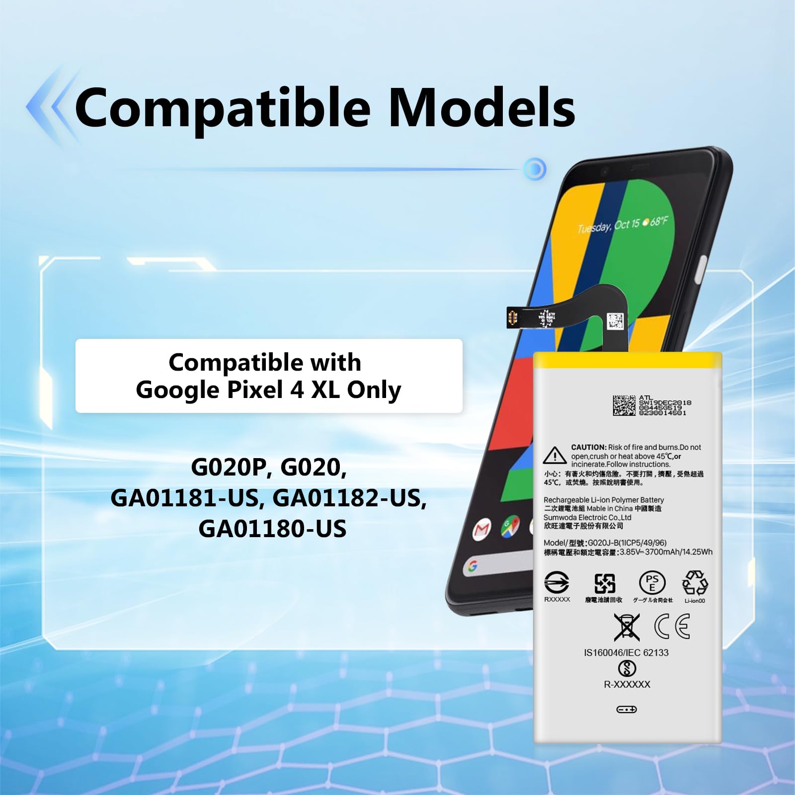 Google Pixel 4XL プロトタイプ　希少品 バッテリー100% Amazon | iFactory Google Pixel 4XL バッテリー 交換 互換 PSE
