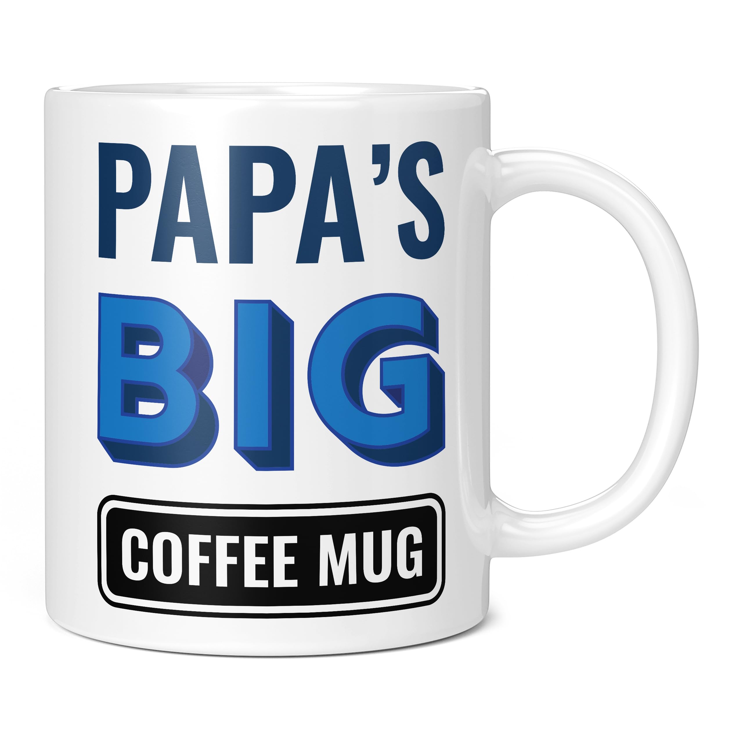 Mug Monster - Papa's Big Coffee Mug, Father's Day Gift, Birthday Present for Papa, Giant Mugs for Men, Huge Cup Hot Drinks, Oversized Coffee Cup, Extra Large Ceramic Gift