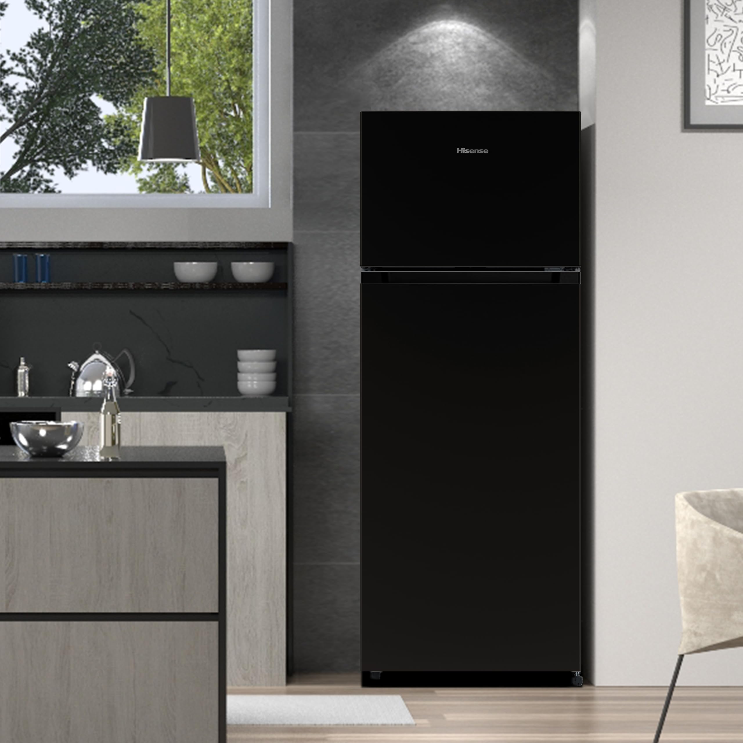 Hisense MTM55205BE Frigorifero Doppia Porta a Libera Installazione Modello 2022, 206 L, Nero, 143.4 x‎ 54.2 x 55 cm