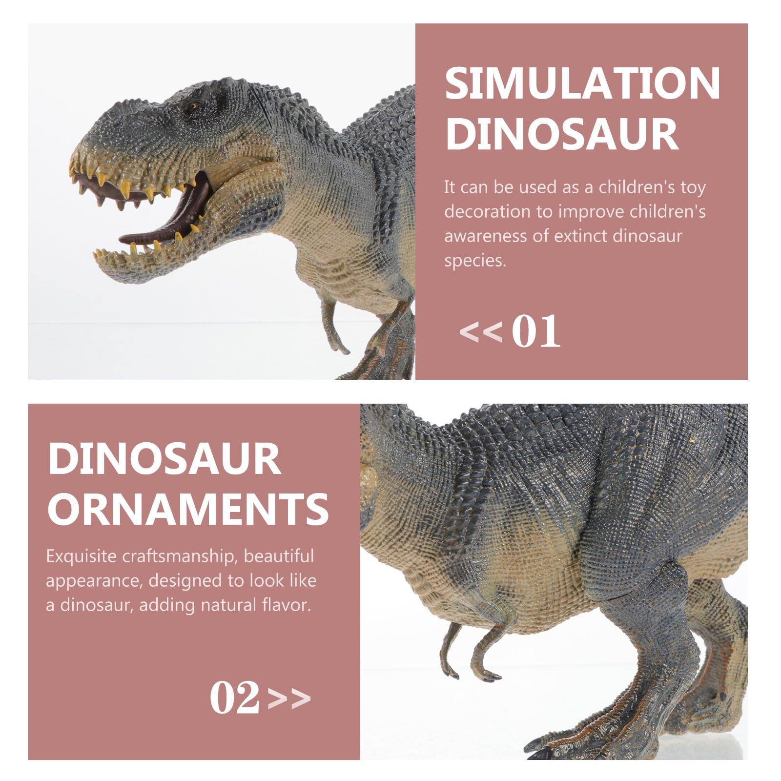 Abaodam Giocattolo Dinosauro in Plastica Resistente all Usura Riproduzione Educativa per Bambini Decorazione e Collezione in Soggiorno