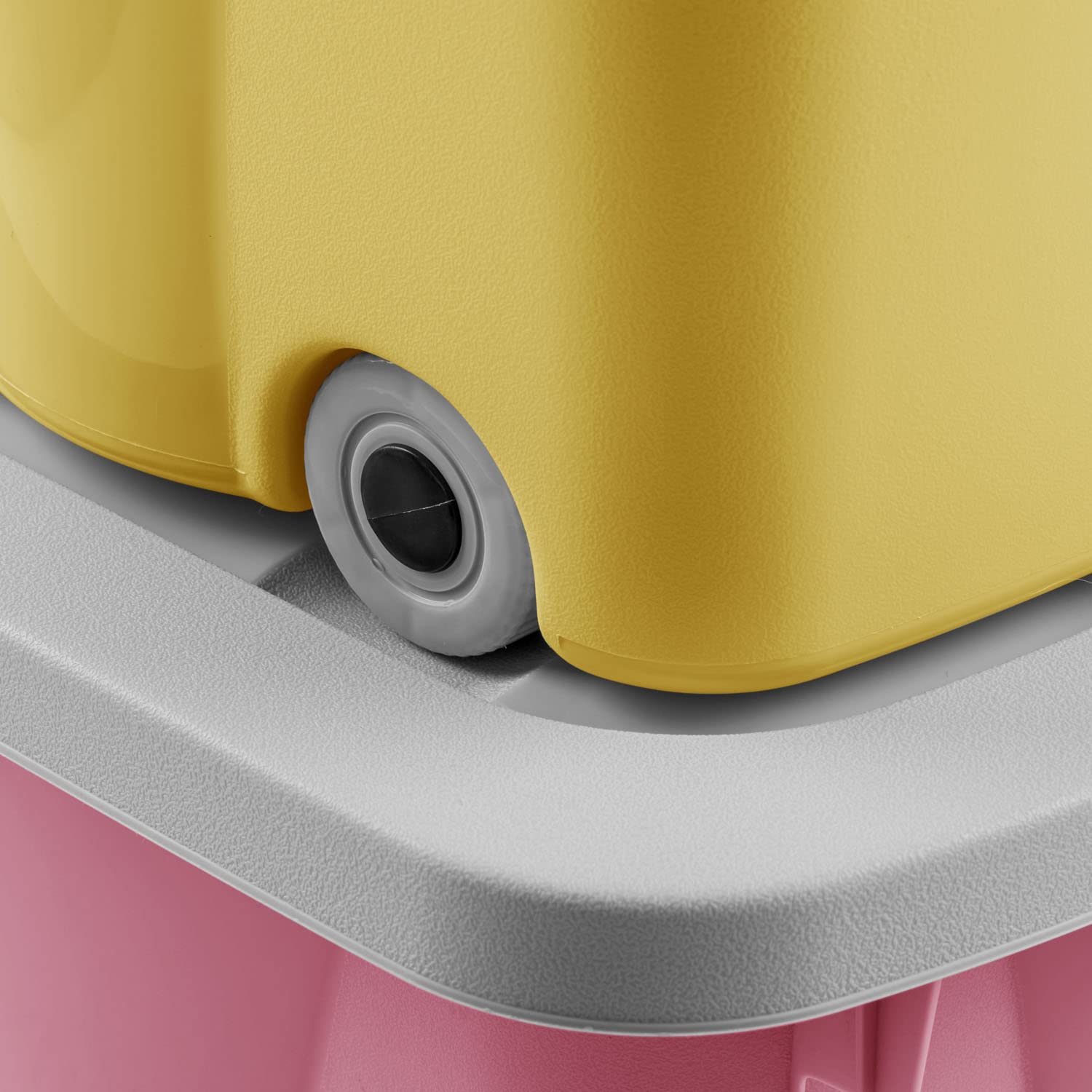 PAFEN Piraten Spielzeugkisten SET – 2x Schatzkiste 49l + 62l mit Rollen - Spielzeugbehälter Aufbewahrungsbox für Kinder Ordnungsbox, Rosa/Gelb