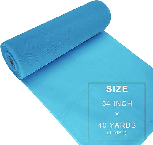Miniatura 63 de Rollos de tela de tul azul de 54 pulgadas por 20 yardas, perno de carrete de tutú para decoración de bodas, falda tutú de baby shower, envoltura