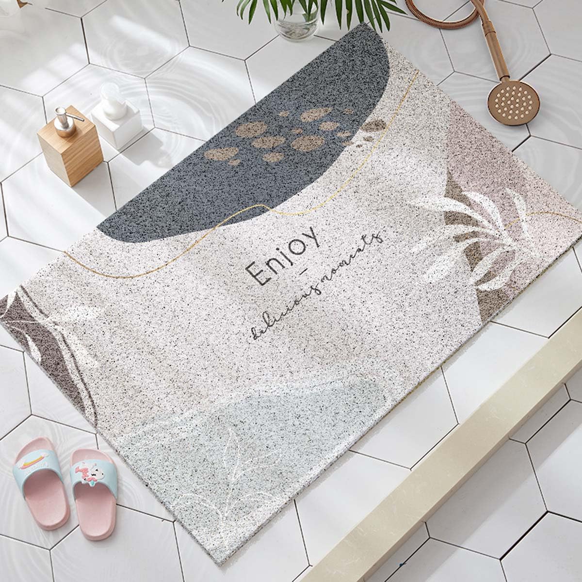 Palvjie A Loofah Shower Mat Non Slip For Inside Shower/Bathroom, 50X80cm Water Permeability Soft Textured Bathtub Mat Nti Mould Pvc Bath Bathtub Shower Mat, Quick Drying