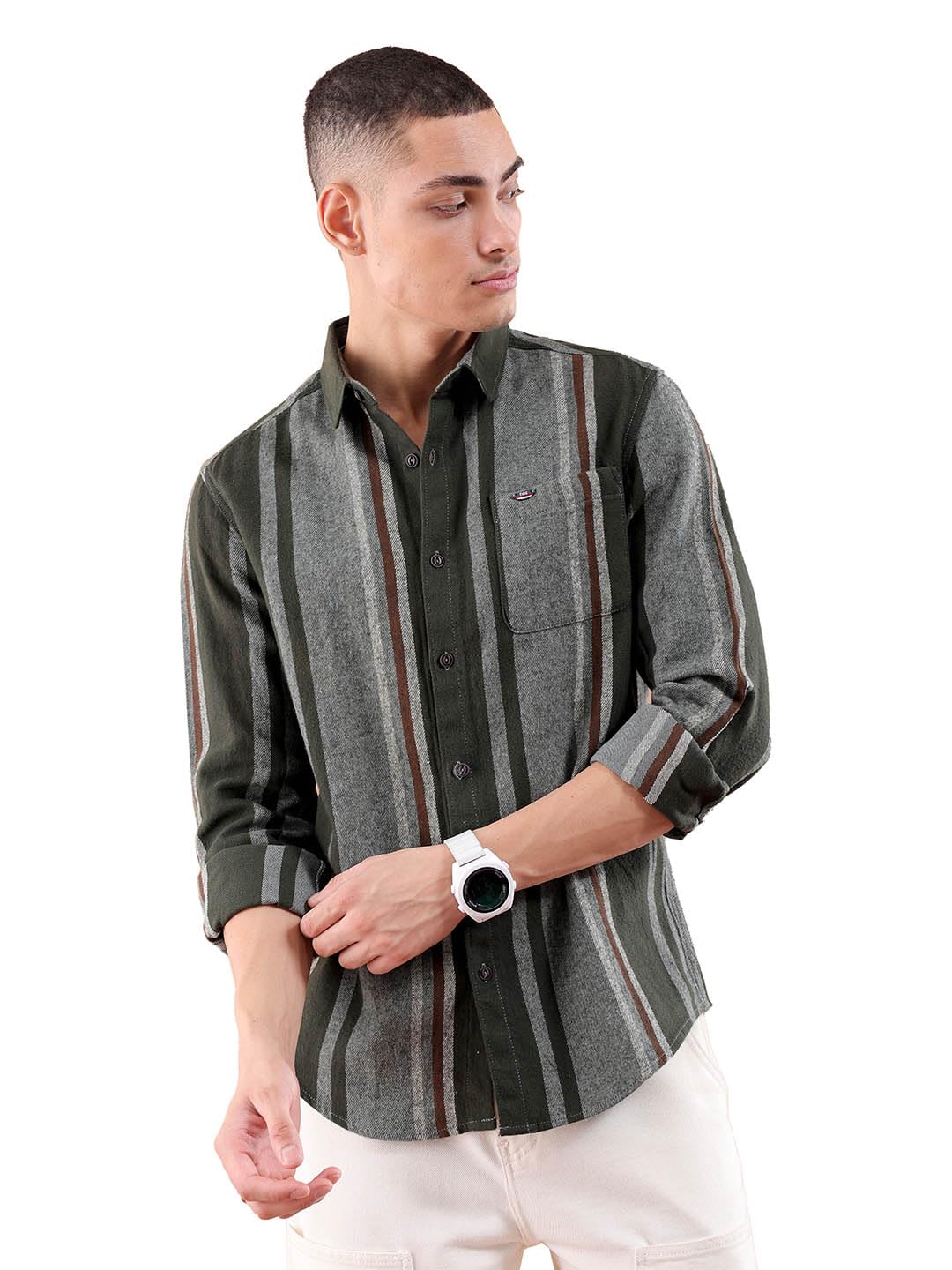 the indian garage co Men's Cotton Slim Fit Checkered Full Sleeves Cutaway Collar Casual Shirt-picture-26
