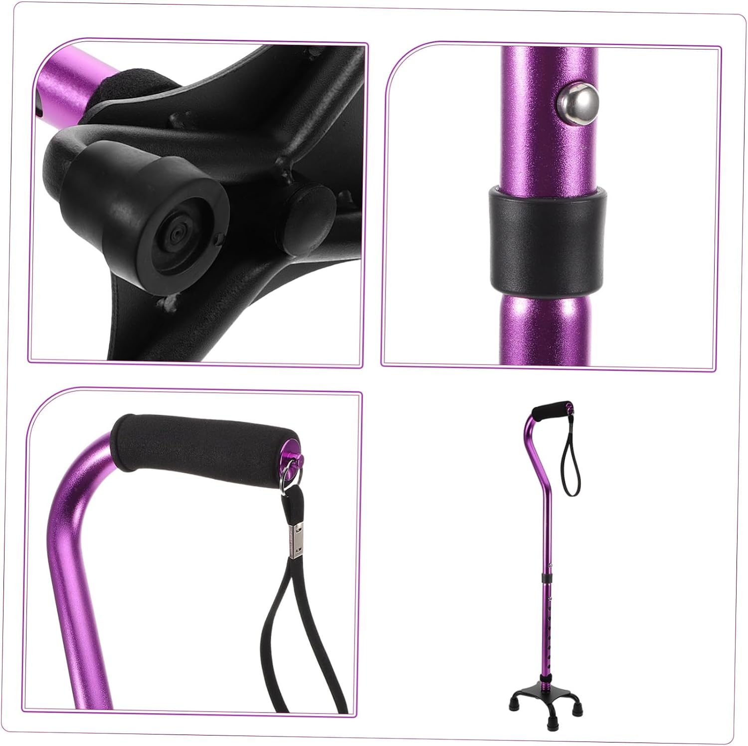 Ergonomic Crutches Soft Cushion Handle Telescopic Design for Men Women Senior Mobility Cane