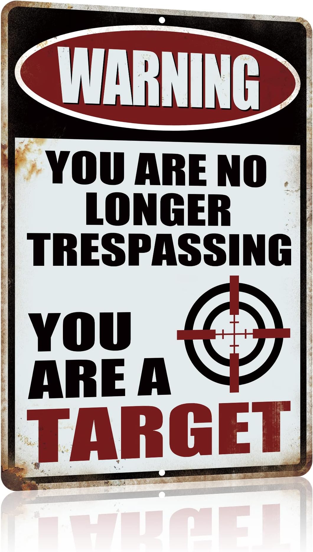 Yniaun Decor Funny No Trespassing Metal Tin Signs Coffee Bar Garage Vintage Wall Decor Gifts 12 X 8 Inches Outdoor & Indoor - Warning You Are No Longer Trespassing You Are a Target