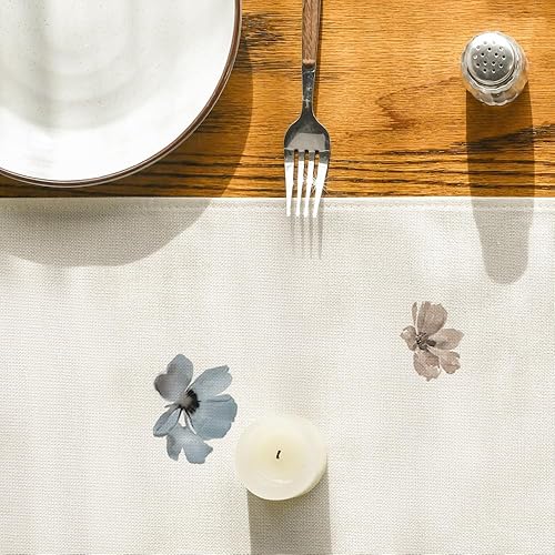 Miniatura 7 de Artoid Mode Camino de mesa de primavera con hojas florales de amapola marrón, decoración de mesa de comedor de cocina de verano de temporada para