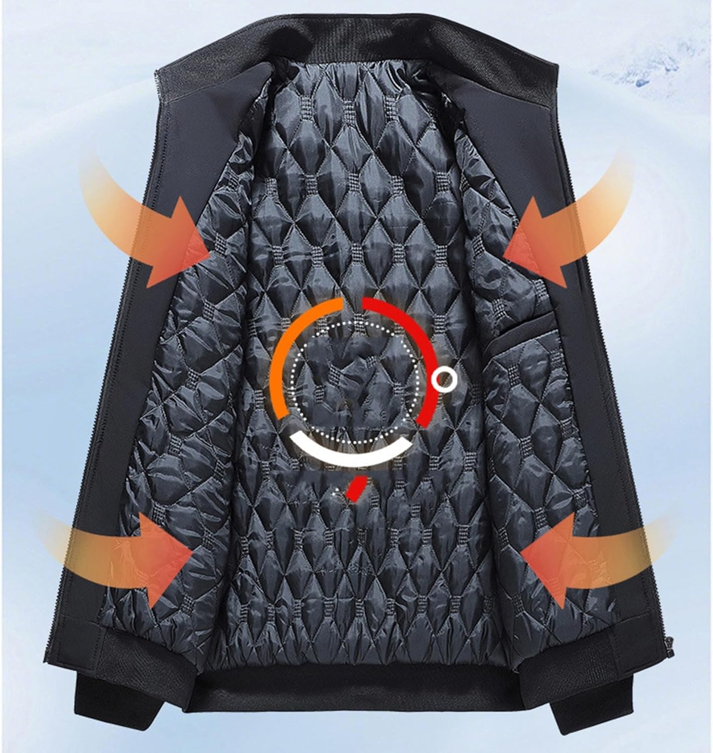 [GUREITOJP] ウィンターコート 中綿入れジャケット 裏起毛 メンズ 防寒アウター 厚手 防寒保温 中年向け 腰丈 冬服 綿