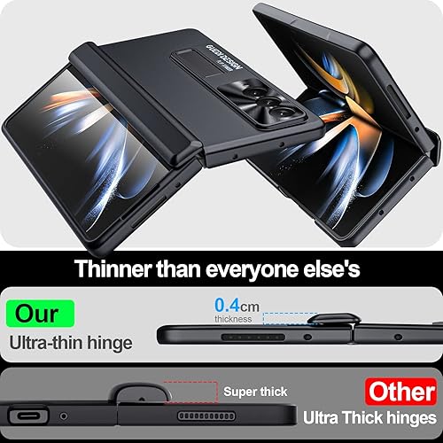 Miniatura 3 de CENMASO - Funda para Samsung Galaxy Z Fold 4, Z Fold 4 con protección de bisagra, protector de pantalla y soporte invisible, funda ultrafina a
