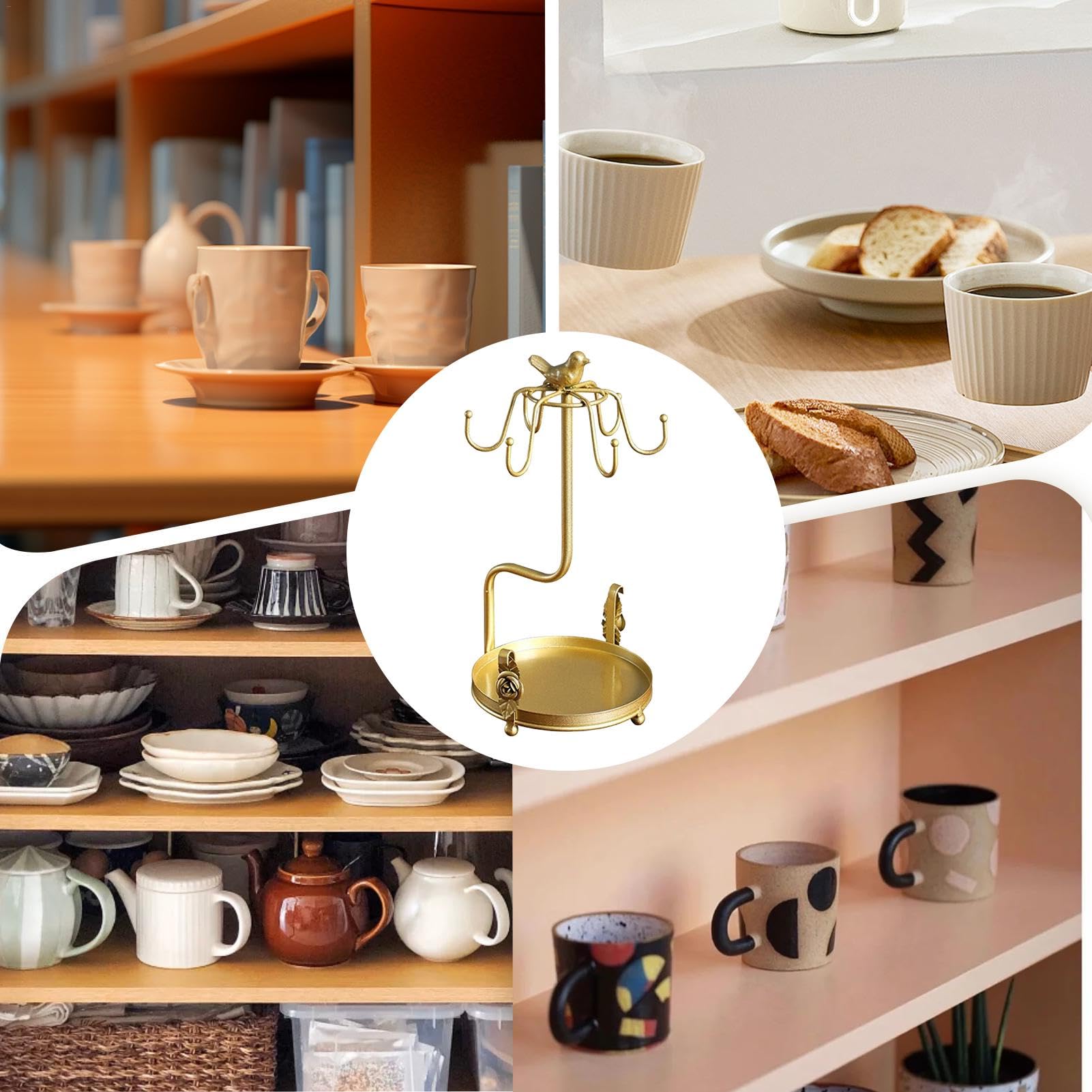 Porte-Mugs Élégant - Métal - Porte-Mugs - Rangement Cuisine -