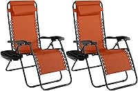 Vista 23 de Goplus Sillas de salón Zero Gravity, reclinables plegables ajustables en 160° con almohada y soporte para tazas, cómodas sillas de descanso de 350