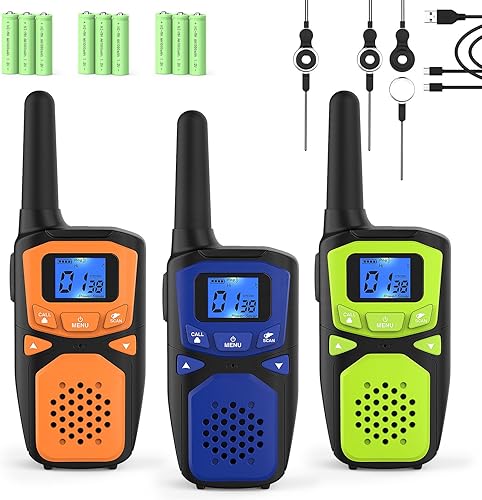 Walkie Talkie WokTok - Walkie Talkie de dos vías portátil recargable de largo alcance para adultos, accesorios de senderismo, sirenas SOS, alarmas