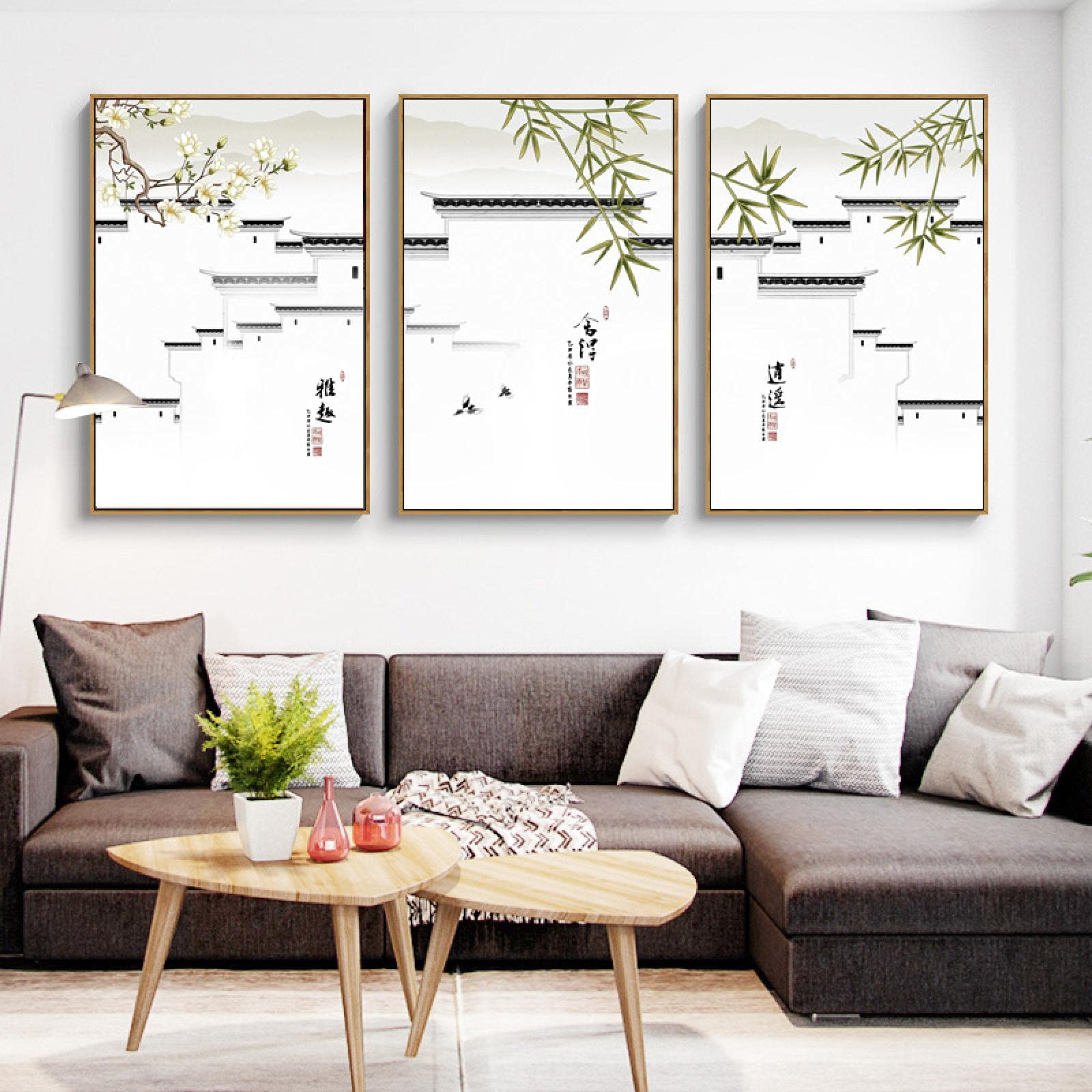 Affiches abstraites de qualité supérieure vert et or 60 x 80 cm - 8