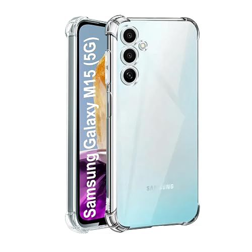 CEDO Samsung Galaxy M15 / F15 (5G) Bumper Case | Soft Jel Flexible Thin Full Protection Shock Proof Clear TPU Back Case Cover for Samsung Galaxy M15 / F15 (5G) (Transparent)
