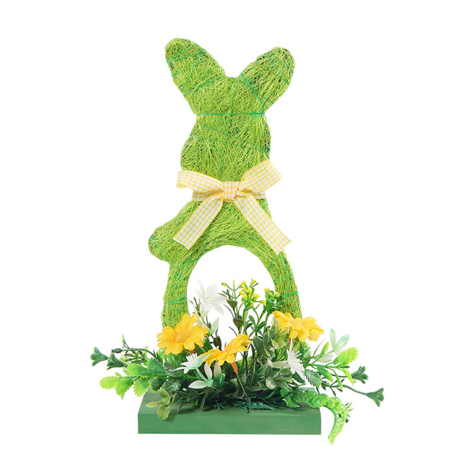Confezione da 3 decorazioni pasquali con coniglietto verde: ornamento pasquale in legno per conigli, decorazioni artigianali da tavolo, forniture per feste, per l ' artigianato in casa, soggiorno