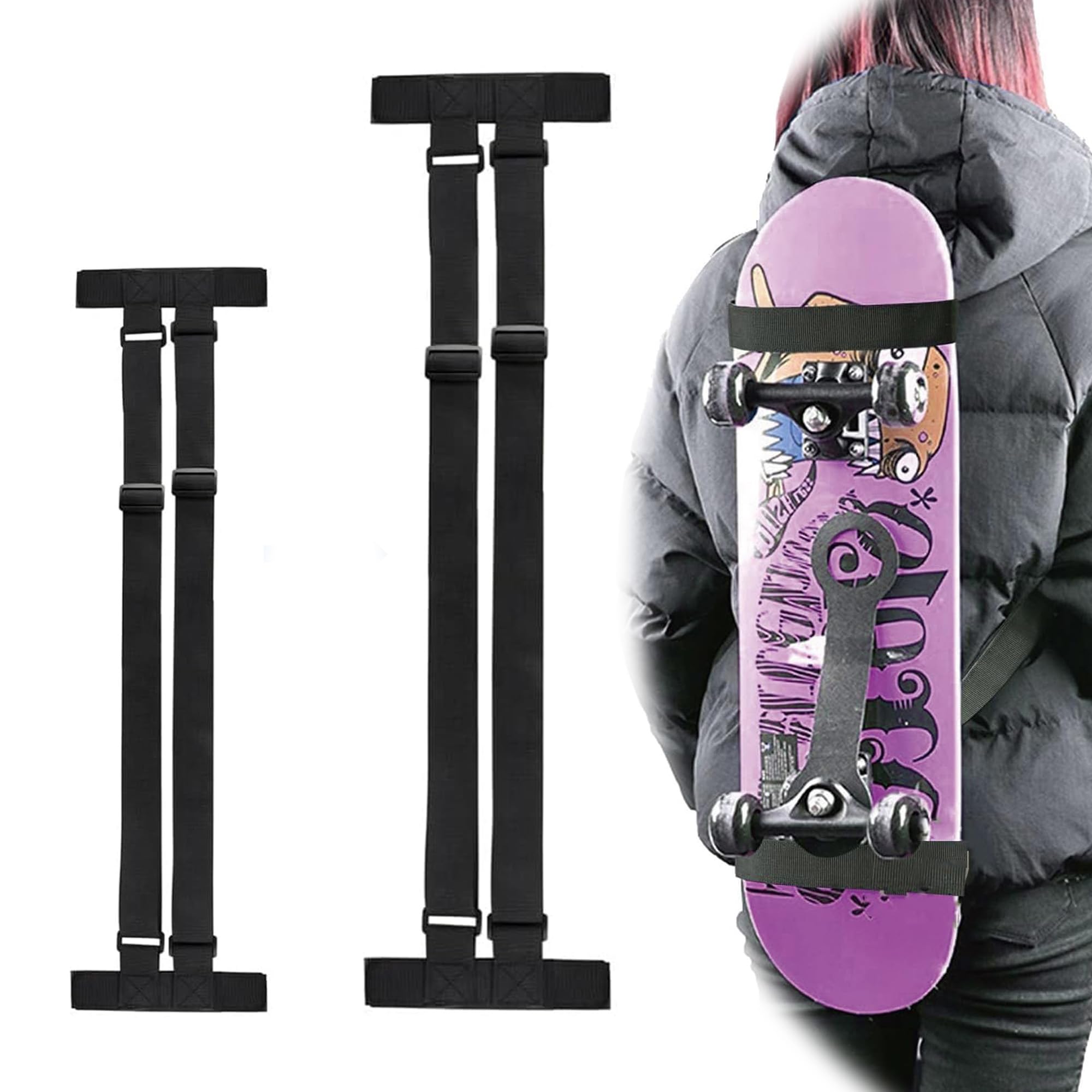 Sac à Dos pour Skateboard Réglable Étanche 79-138 cm Longboard Porte-épaule Universel
