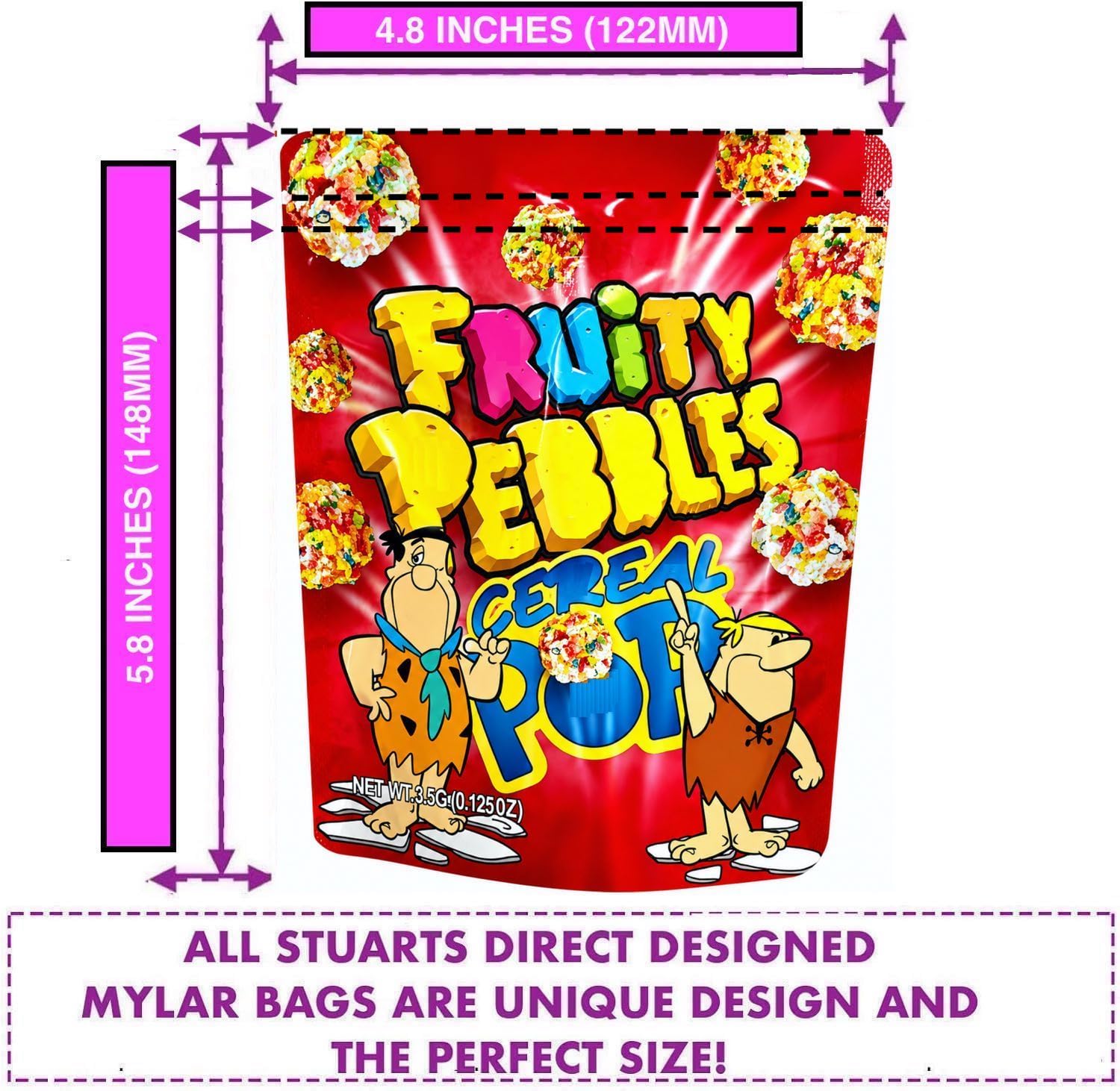 50 Cali Packs 3.5G Mylar Bags, Resealable Smell Proof Bag Plastic Baggies Smelly Sealable Smell Proof Mylar Bag Pack - Image 6