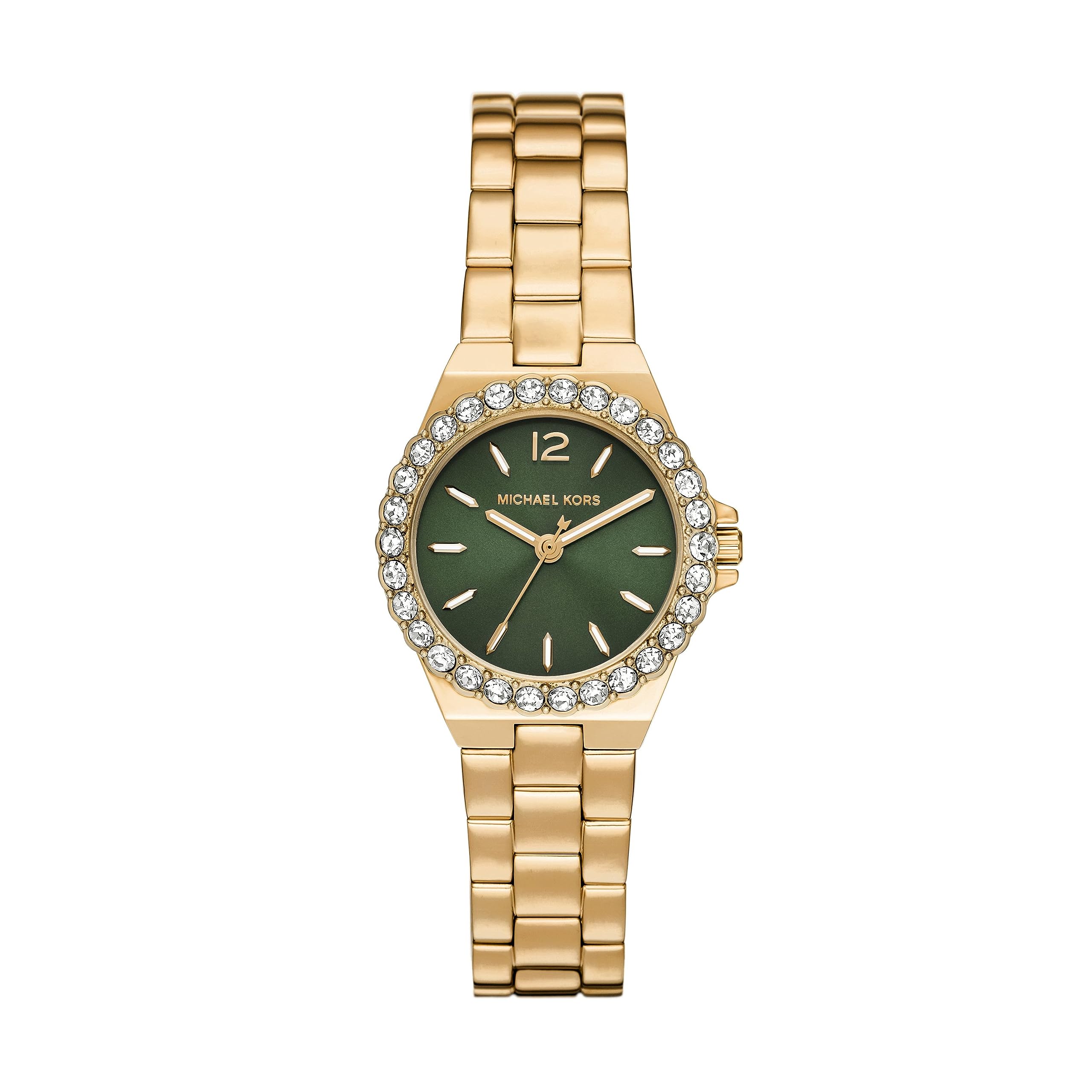 Michael Kors Lennox Watch for Women, Gold Tone Quartz Three Hand Movement with Stainless Steel Strap
