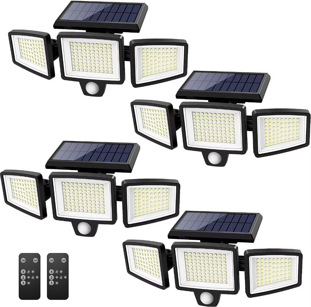 Tuffenough Solar Outdoor Lights 2500LM 210 LED Security Lights with Remote Control