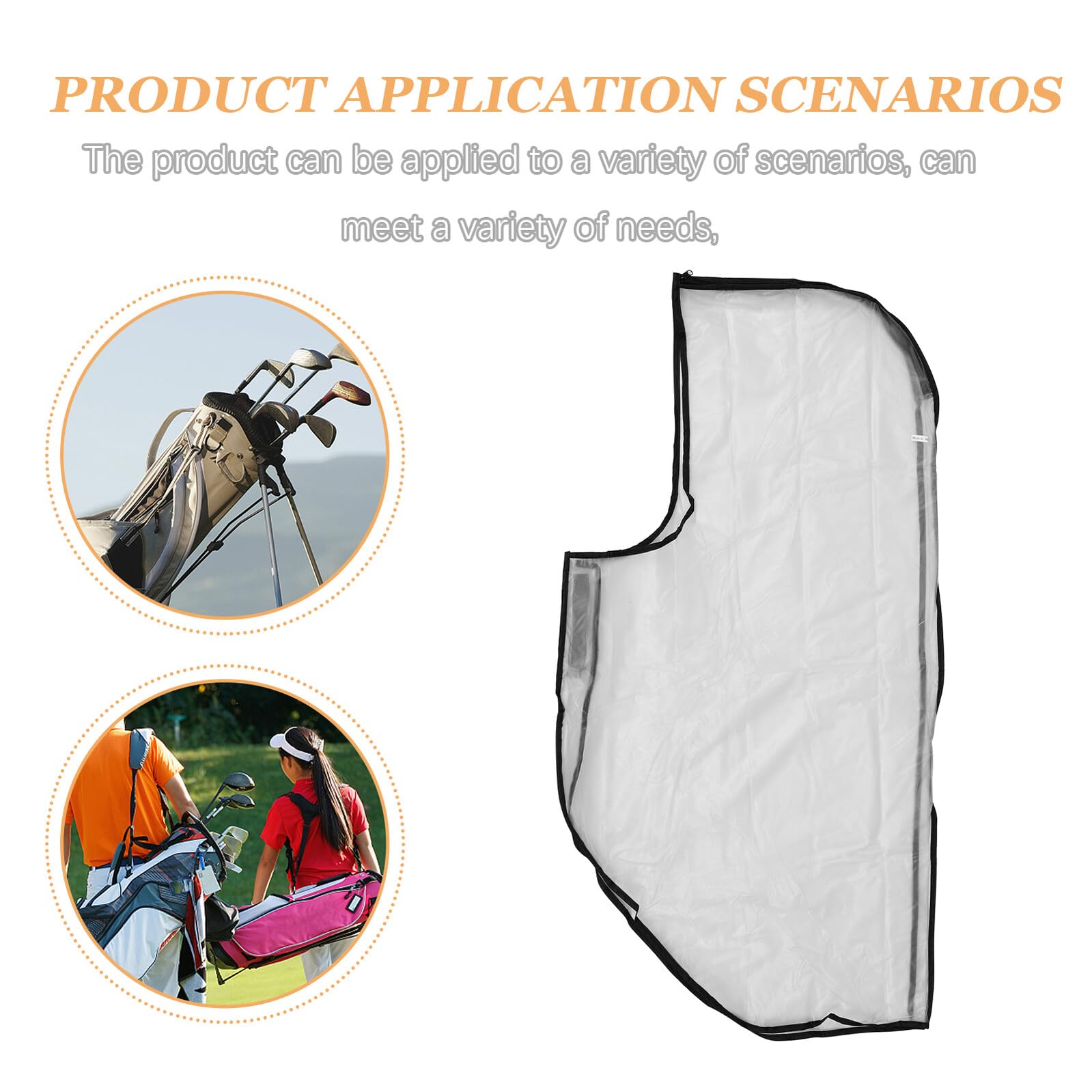 2 Piezas Funda Transparente para Bolsa de Golf 117X63 CM, Protector de Lluvia y Polvo para Carrito, 2 Piezas, Resistente PVC para Uso Exterior y Competiciones