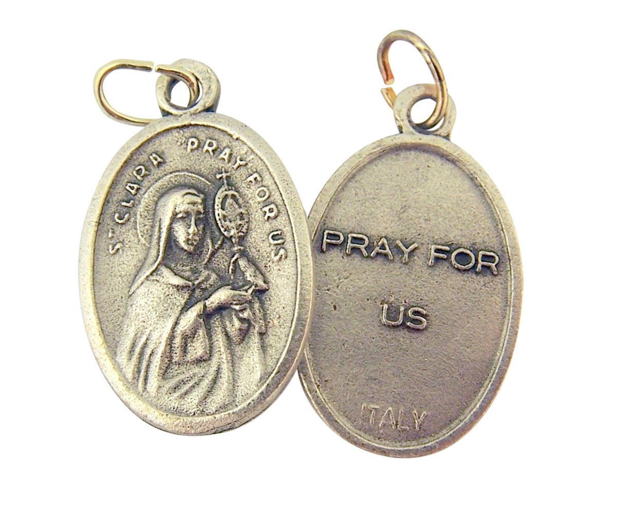 Catholic Patron Saint Medals Silver Toned Base, 1 Inch, Set of 2, Silver — view 11