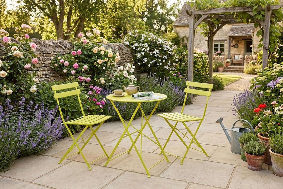 SAMIRA Set Tavolo e Sedie da Giardino Pieghevoli Esterno Mod. Positano