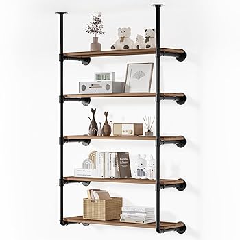 【SALE】wood iron shelf 690*600*225 Amazon.com: giffgiss Industrial Iron Pipe Shelving Wall
