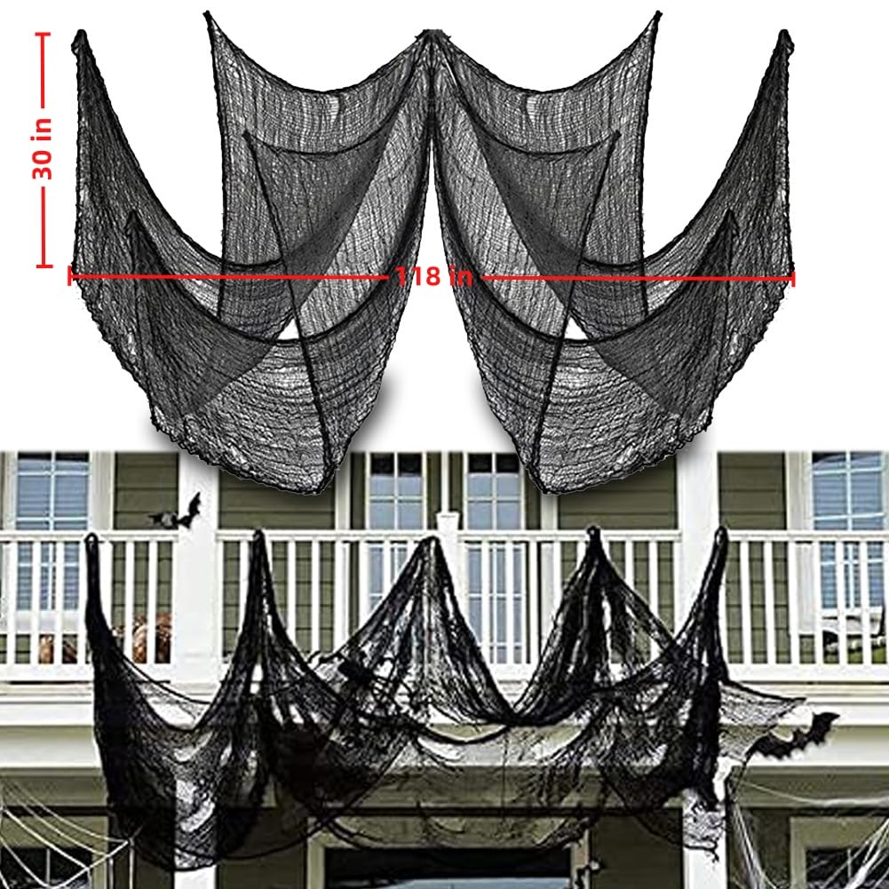 Vellibring 5 Panni Neri Raccapriccianti Per Halloween: Decorazione 76x182 Cm - 4