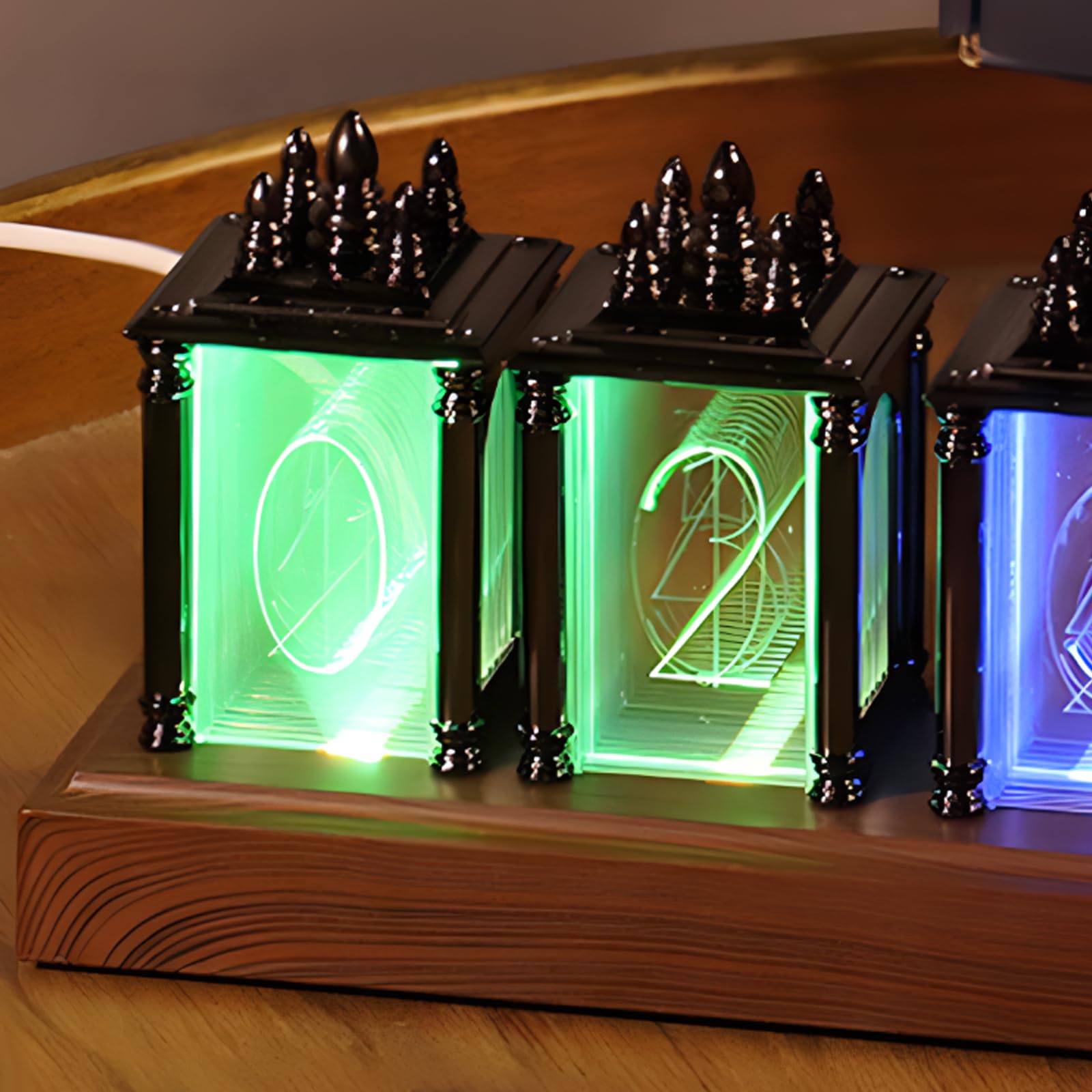 LIROPAU Orologio a tubo Nixie, LED RGB Orologio a tubo con Funzione di Memoria di Spegnimento, Più modalità Disponibili, Interruttore 12/24 ore per Regali per la decorazione della casa dell'ufficio