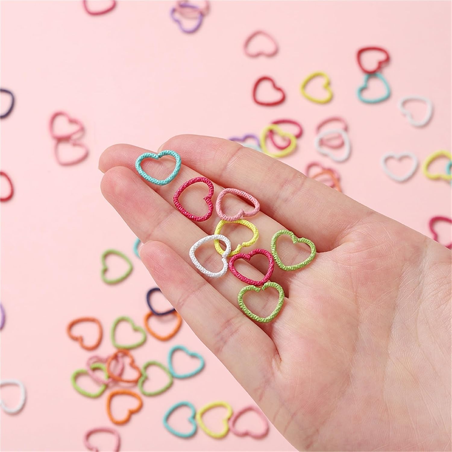 Jump Rings for Jewelry Making 500pcs 14mm Colorful Heart Jump Rings Open Split Connector for DIY Jewelry Makings Findings Accessories for Keychain, Necklace(Dark Blue)