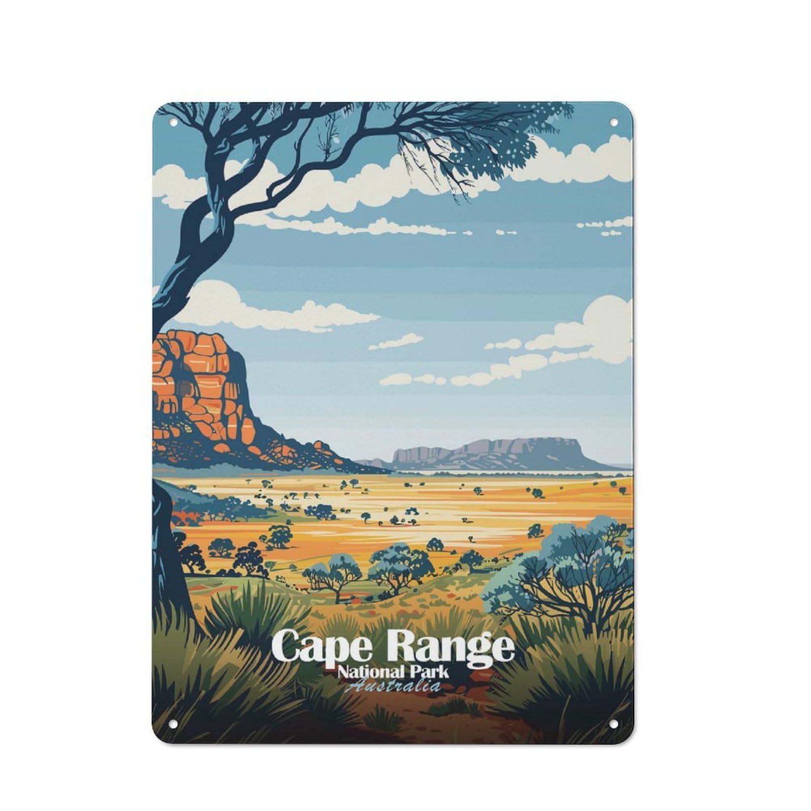 Junmoney Cape Range National Park Australia Retro Decorative Tin Plaque 40X30cm Featuring Novelty Wall Art For Bedroom, Kitchen, Office Or Living Room
