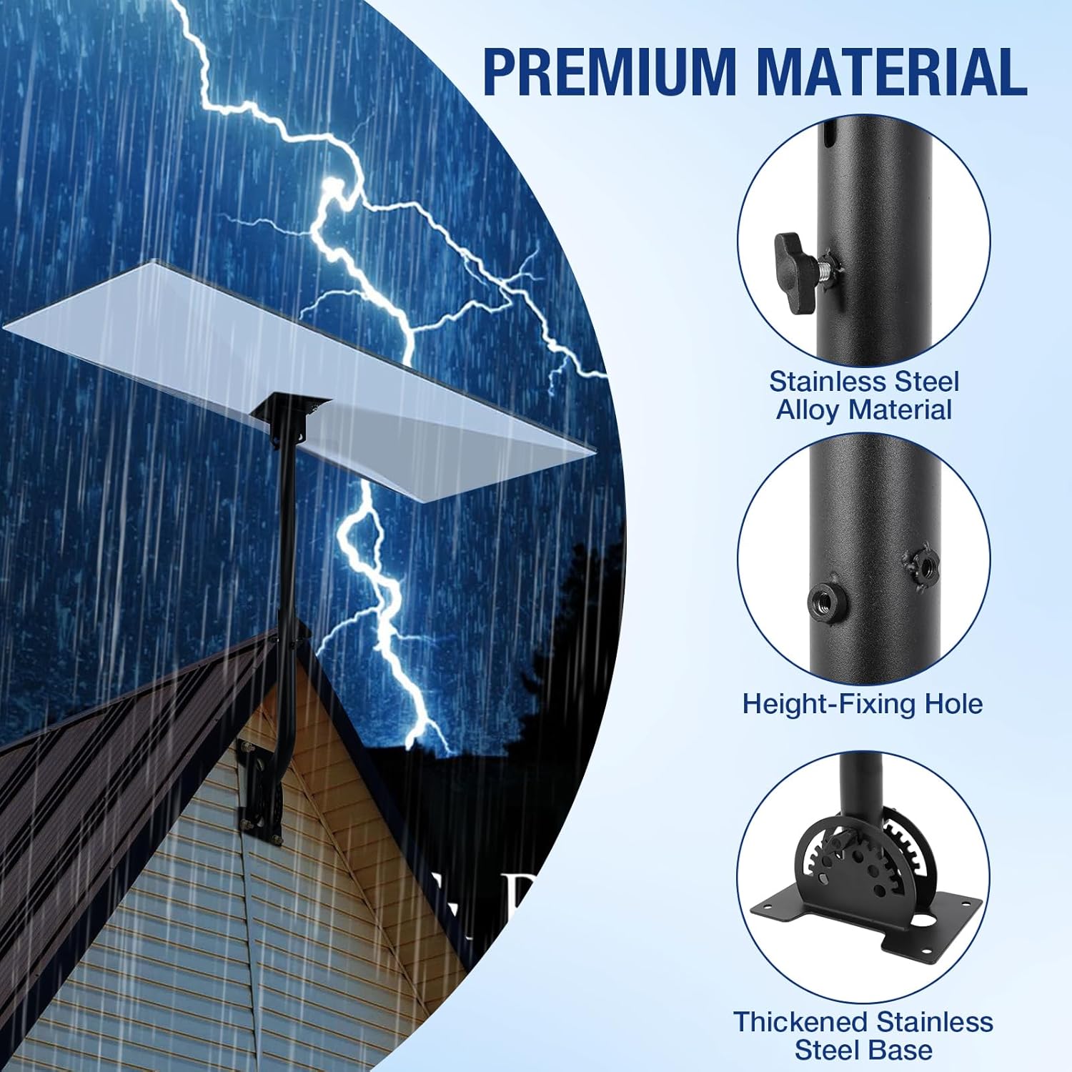 FAHKNS Gen 3 Starlink Mount, Adjustable Heavy Duty Wall & Roof Mounting Kit, Starlink Pole Mount Pipe Adapter , Compatible with V3 Starlink Standard Dish