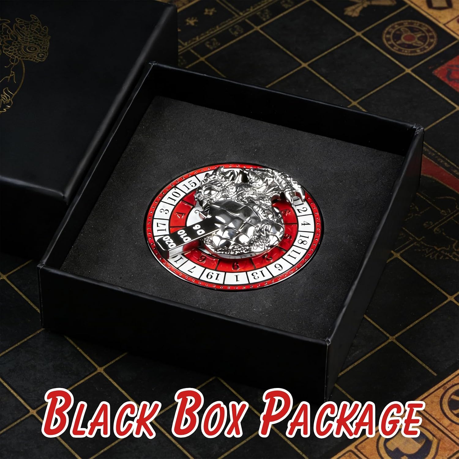 Spinner Dice DND Dice 7-in-1 Metal Spinner for Dungeons and Dragons and RPG Role Playing Game with Gift Box (Red with White)