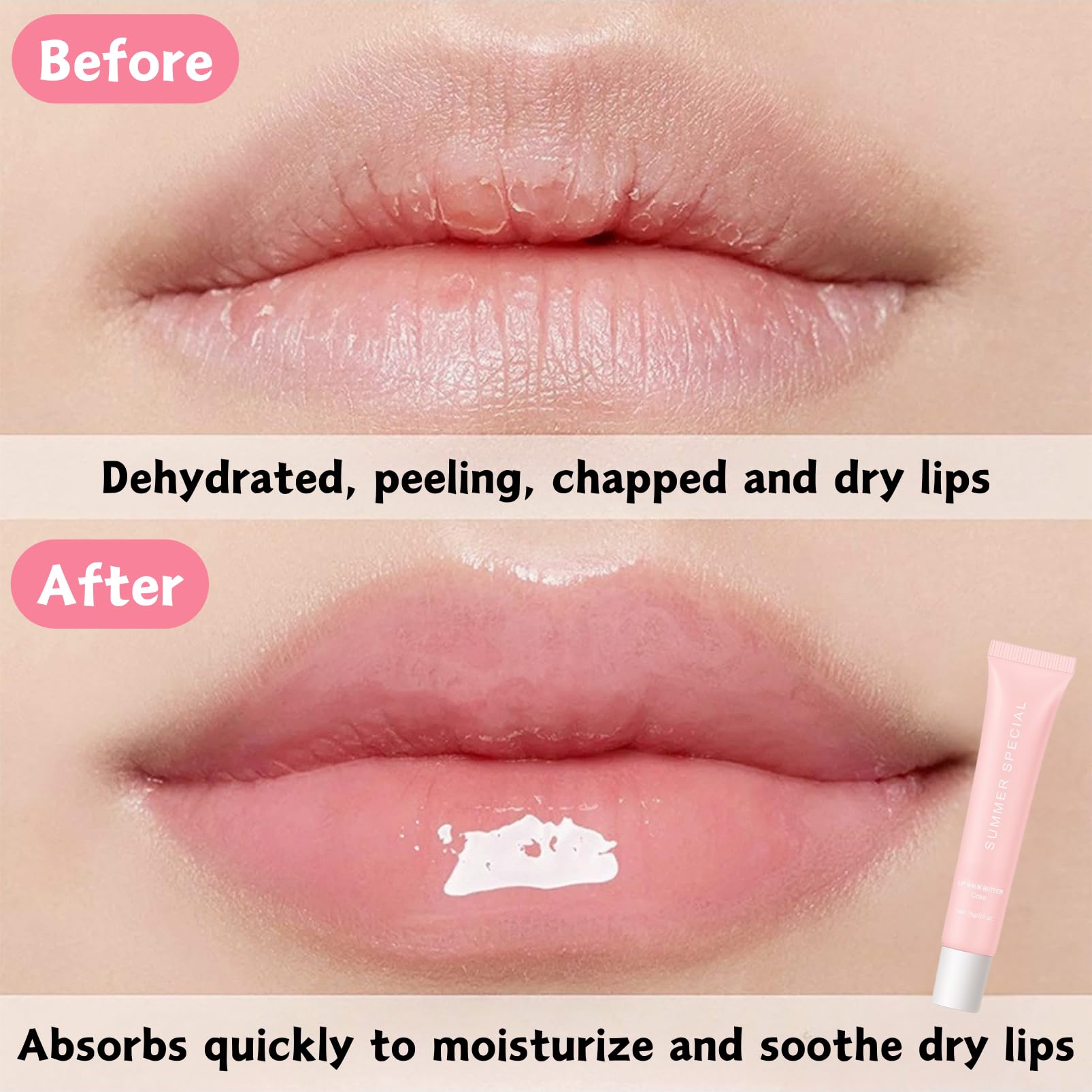 Summer Special Lip Balm Butter, Lip Balm for Moisturizing & Nourishing, Long Lasting Hydrating Lip Gloss, Non Greasy Lip Oil - Image 4