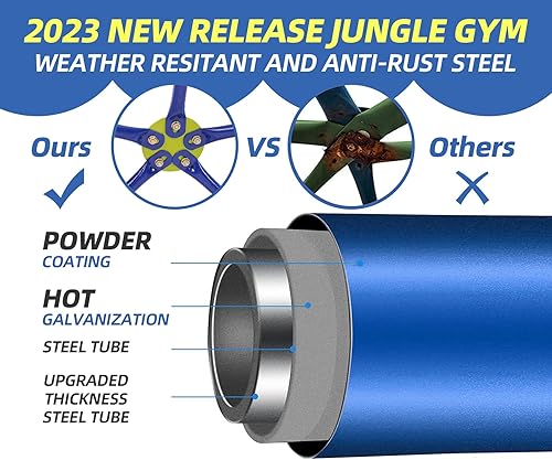 Miniatura 6 de Cúpula de escalada con tobogán, adecuada para interiores y exteriores, para niños pequeños de 3 a 6 años, capacidad de peso de 330 libras, acero