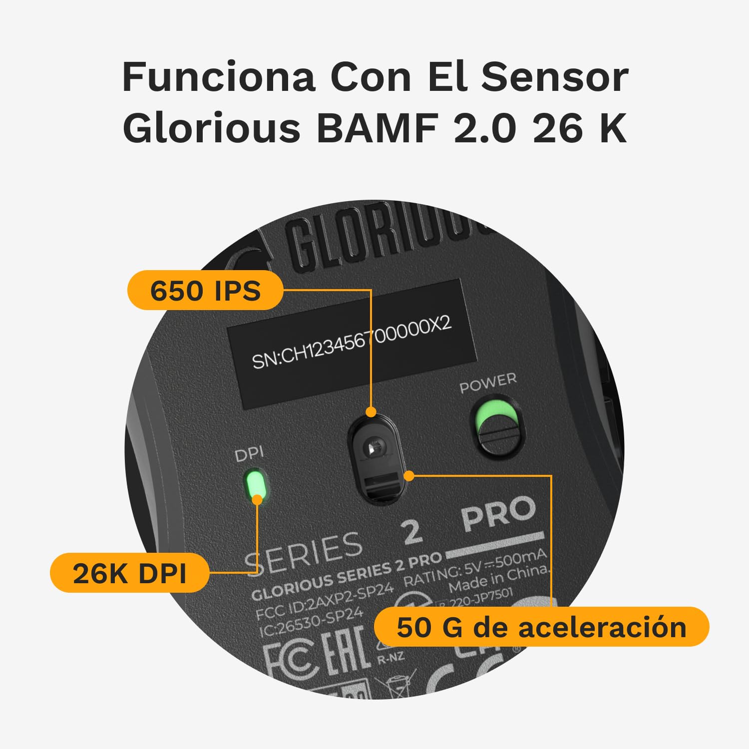 GLORIOUS Series 2 Pro Ratón Gaming Inalámbrico 8K Ergonómico (Blanco) | Switches ópticos 100M, sensor BAMF 2.0 26K, peso superligero 55g, forma simétrica compacta, precisión excepcional de juego
