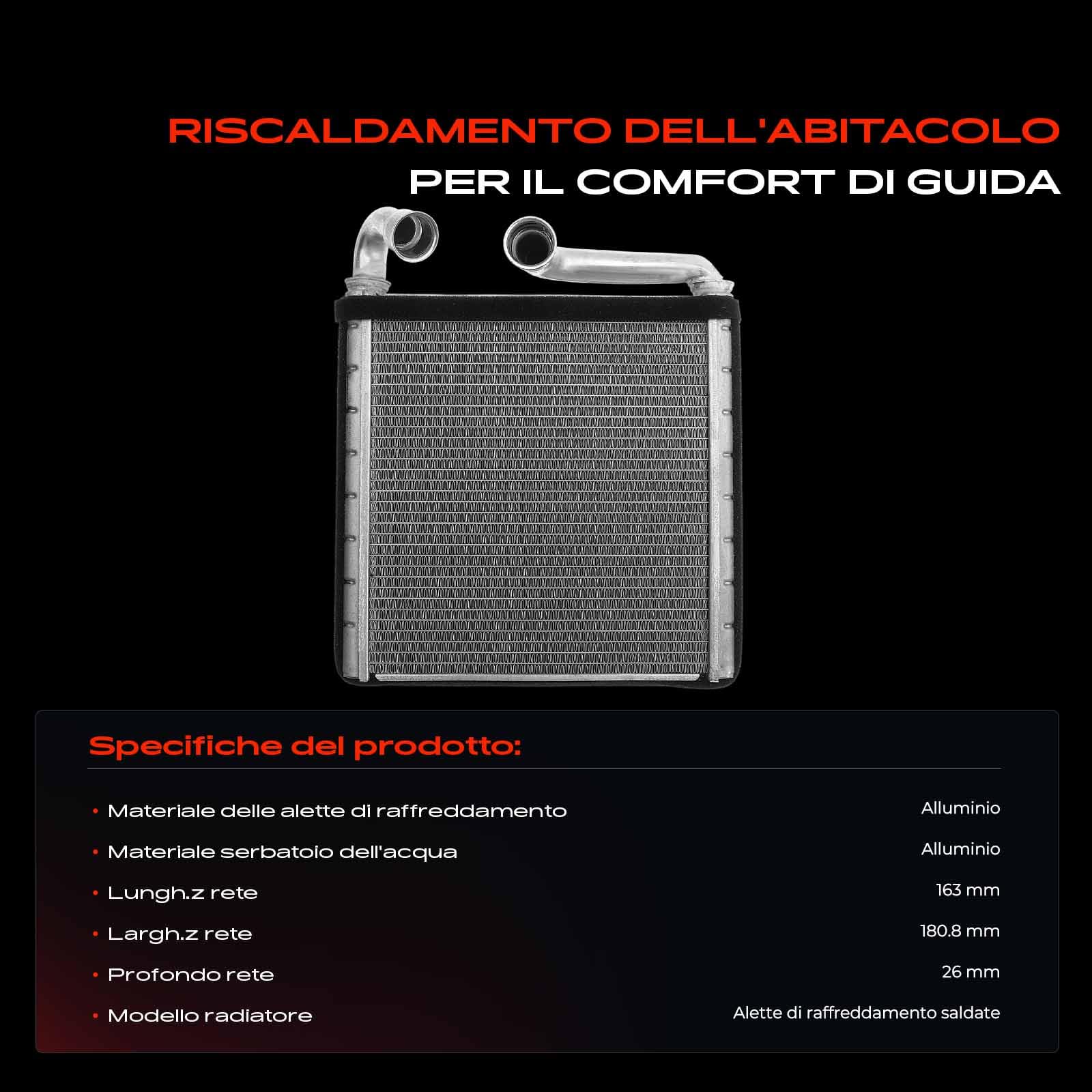Frankberg Scambiatore di calore Riscaldamento interno Compatibile con Pass.a.t Variante 3G5 CB5 2.0L T-R.O.C A11 D11 1.5L Tigua.n AD1 AX1 2.0L Karo.q ND7 NU7 1.5L Golf VII 5G1 BE1 BE2 BQ1 1.4L 73943